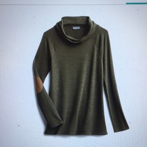 Market & Spruce cowl neck elbow patch knit top